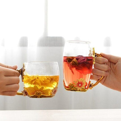 Creative Enamel Juice Cup | Thermos Glass Coffee Mug With Lid