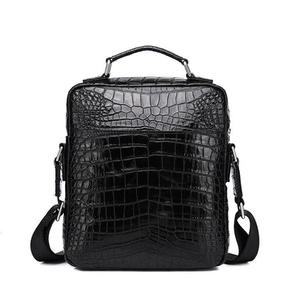 Real Leather 10" Handbags, Designer Crocodile Men's Business Sling Shoulder Bag