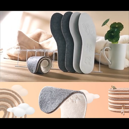 Winter Warm Insoles Wool Thickened Soft Men Women Breathable Shoes Pads EU 35-44
