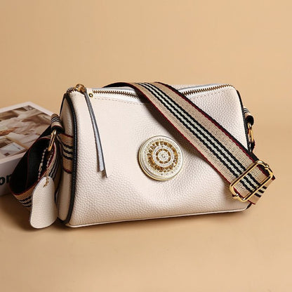 Women Leather Handbags Rotating Metal Lock Shoulder Bags Fashion Messenger Bags