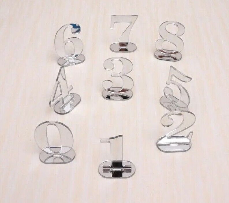 Party Table Numbers 1-20 Base Acrylic Mirror Wedding Birthday Events Decorations