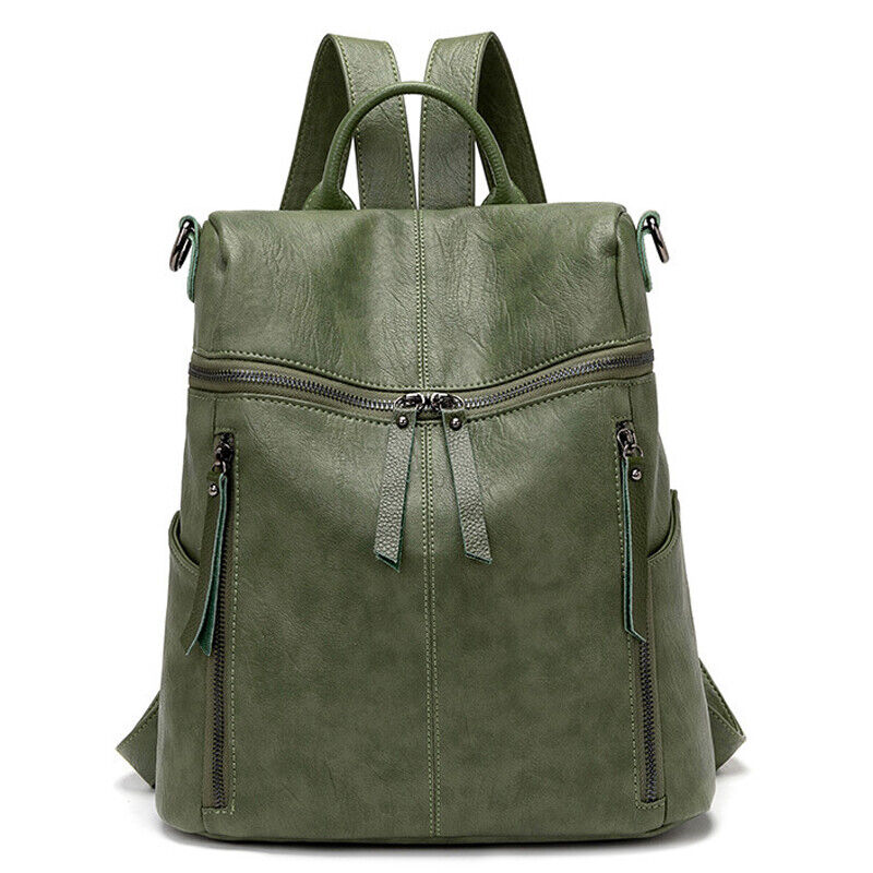 100% Genuine Leather Women's Backpack Travel Bag School Rucksack Crossbody Bag