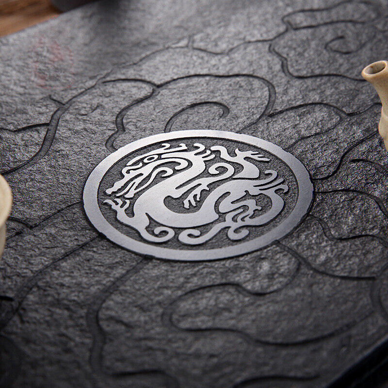 dragon design tea tray black stone heavy multi size serving tray for tea set new