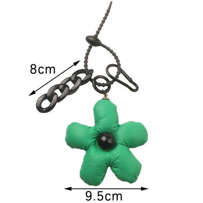 Keychain Black Green Couples Matching Bag Charm Flower Accessories Cute Lanyard