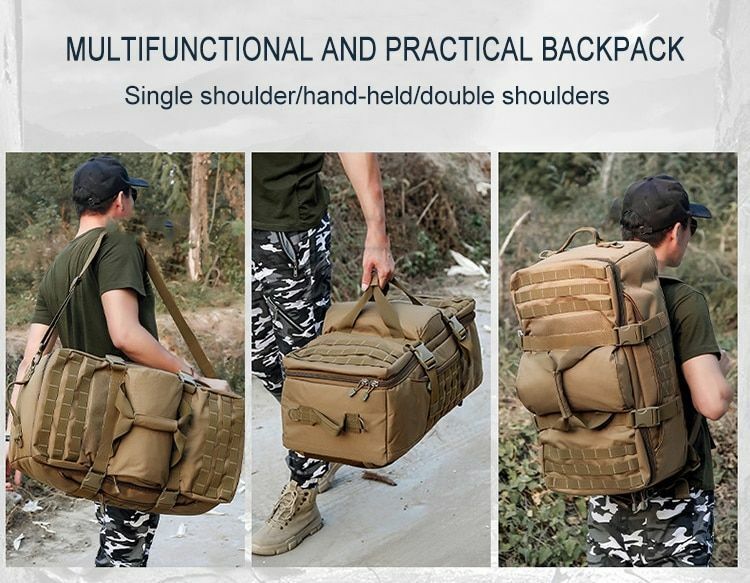60L Tactical Backpack Camping Hiking Trekking Bag 900D Waterproof Travel Outdoor