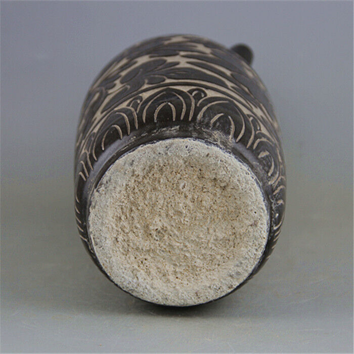 Chinese Song Cizhou Kiln Black Glazed Garlic Straight Pot