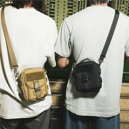 Men Messenger Bag Canvas Shoulder Bag Small Pack Travel Waist Pack Pouch Backpak