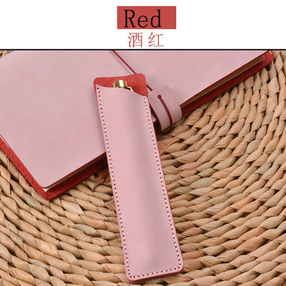Handmade Cowhide Leather Vintage Pen Bag Single Pencil Case