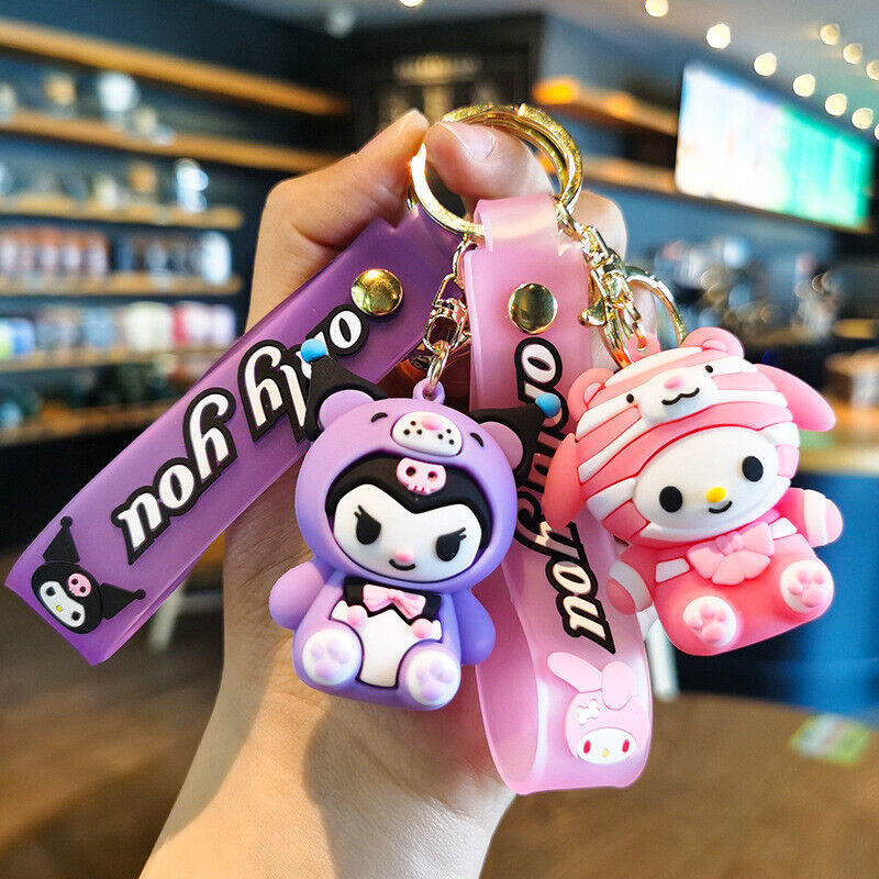 Cinnamoroll Hello Kitty Kuromi Cute Cartoon Anime Keychain Car Bag Pendant Gift