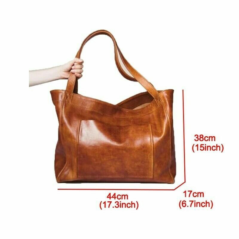 Women Extra Large Casual Soft Leather Handbag Shoulder Shopper PU Tote Bag ##