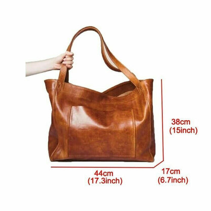 Women Extra Large Casual Soft Leather Handbag Shoulder Shopper PU Tote Bag ##