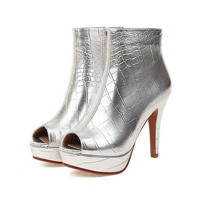 Women's Shoes Stiletto Peep Toe Zipper Platforms Fashion Ankle Boots Sandal Boot