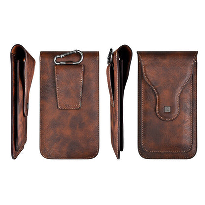 Men Retro PuLeather Waist Belt Hanging Phone Bag Cell Phone Holster Case Durable
