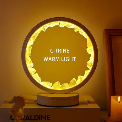 Bedside Lamps LED Rechargeable Natural Quartz Amethyst Cluster Desk Night Lights