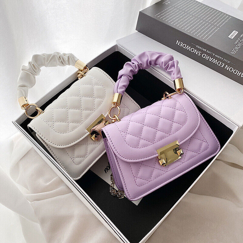 Newly Fashion Lattice Shoulder Small Women's Handbag Square Chain