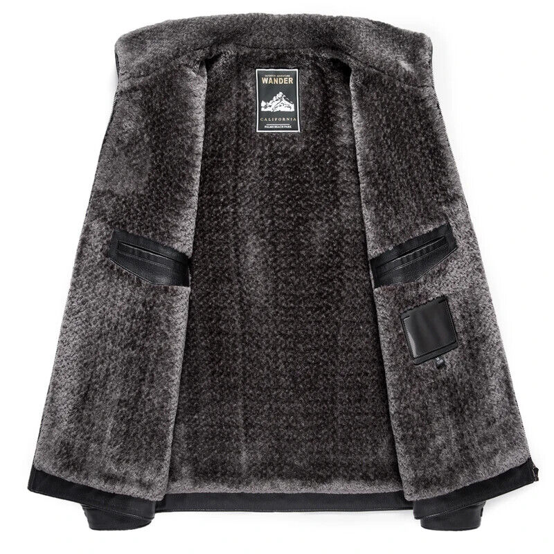 Sheepskin Jacket Autumn Winter Men's Collar Thick Middle Young Man's