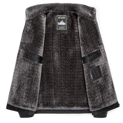Sheepskin Jacket Autumn Winter Men's Collar Thick Middle Young Man's