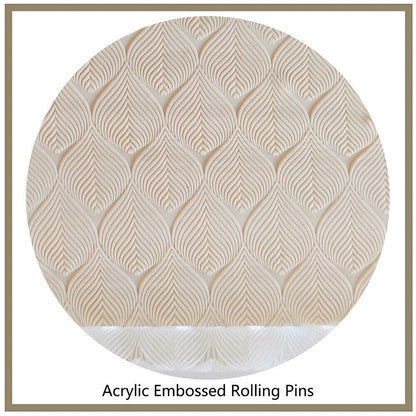 Rolling Pin Acrylic Kitchen Fondant Decorating Tool Clay Pastry Embossed Pattern