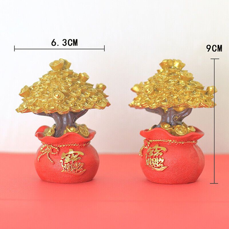 Feng Shui Decor Money Tree Wealth And Good Luck Blessing Bag Tabletop Decoration