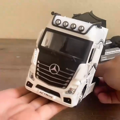 1:36 Benz Container Trailer Truck Head Diecast Model Car Transport Vehicle Toys