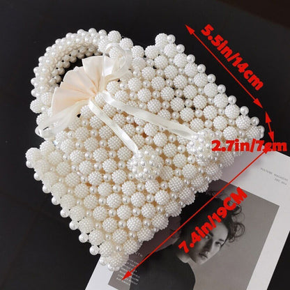 Pearls Bag Women Handbag Woven Party Wedding Evening Bag Basket Bags Women