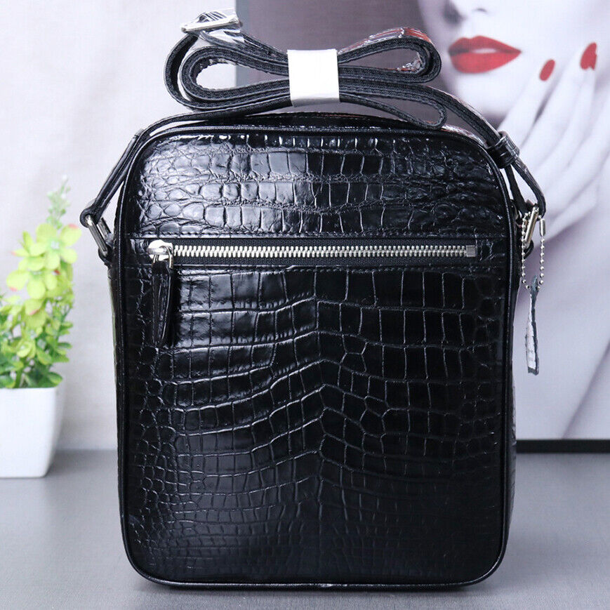 Handcrafted Nile Crocodile Skin Leather 9" Men's Luxury Shoulder/Messenger bags