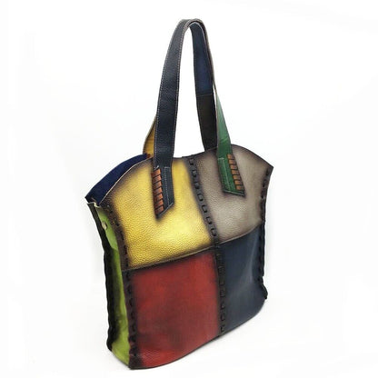 Women's Genuine Leather Multi-color (random) Handbag Satchel Tote Shoulder Bag