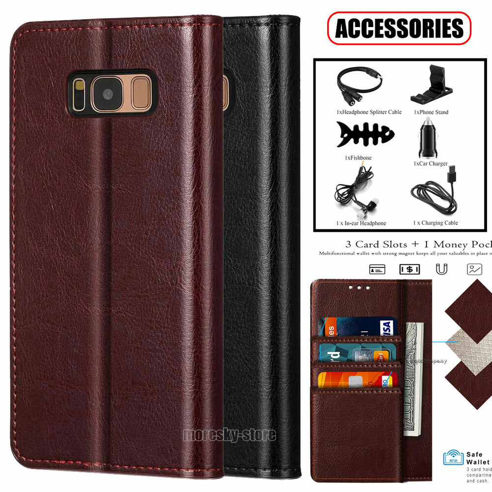 For Samsung Galaxy S8 Plus Case Leather +Tpu Wallet Flip Stand Cover Accessories