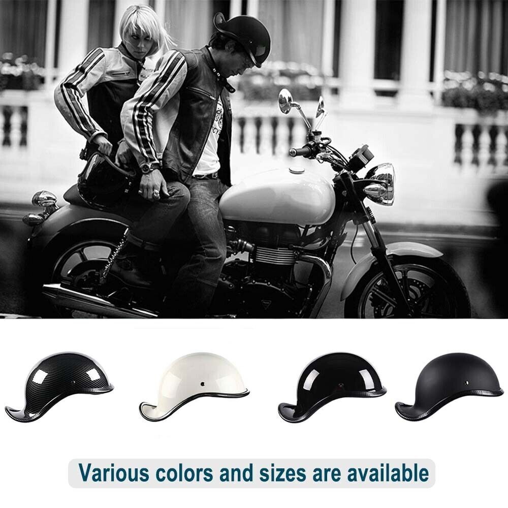 Classic Motorcycle Helmet with Baseball-Style Cruiser Adult Half Face Helmet