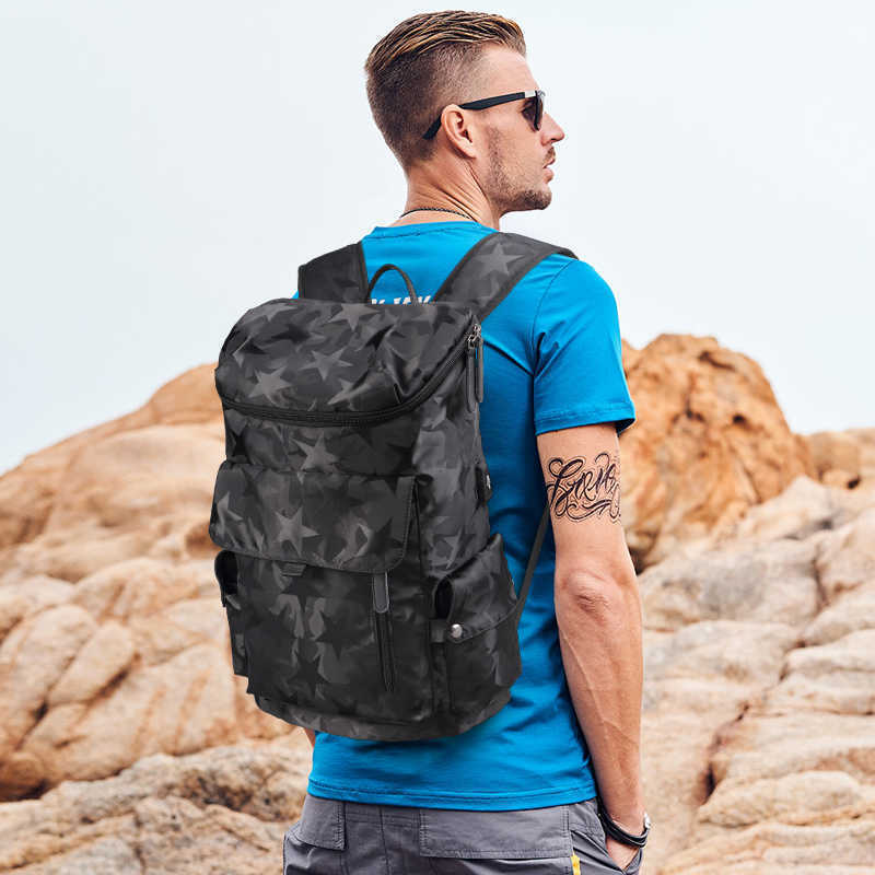 Mens Large Capacity 17 Inch Laptop Backpack USB Travel School Bag for Teenager