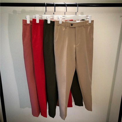 Business Pants Mens Dress Suit Ankle Length Man Office Trousers Men Clothes