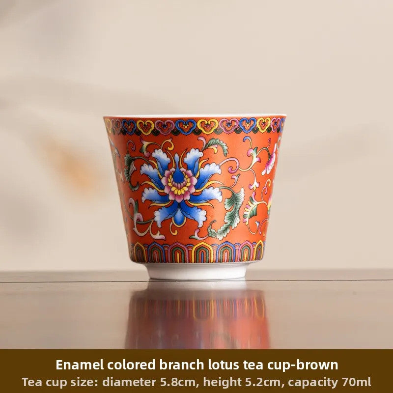 70Ml enamel color teacup ceramic master cup personal cup household tea set -