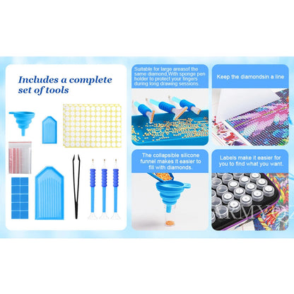 70 Bottles 5D Diy Diamond Painting Tools Box Storage Carry Case Beads HandBag