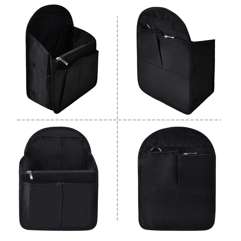 Vercord Backpack Organizer Insert Liner Hanging Travel Bag in Medium, Black