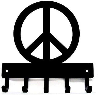 Peace Key Rack Hanger - 6 inch Wide Metal Wall Art