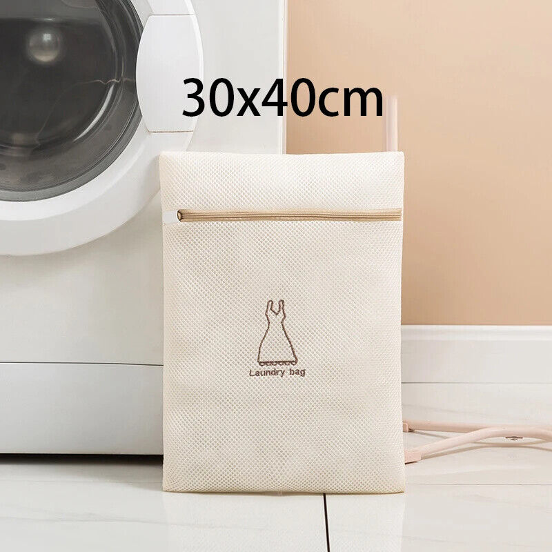 Laundry Bag Polyester Fine Mesh Embroidery Print Pouch Household Clothes Washing