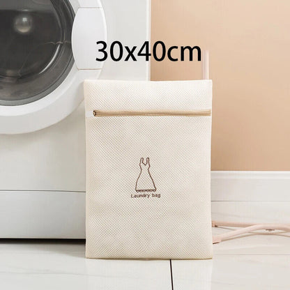 Laundry Bag Polyester Fine Mesh Embroidery Print Pouch Household Clothes Washing