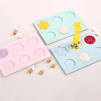 Wax Seal Stamp Molds Silicone Pad Fire Paint Mats Sealing Fixed Shapes DIY Tools