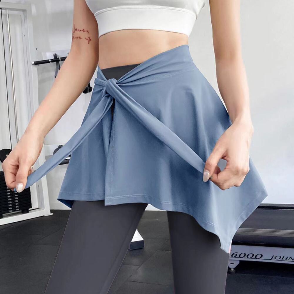 Anti glare yoga fitness exercise half body short skirt dance overlay skirt