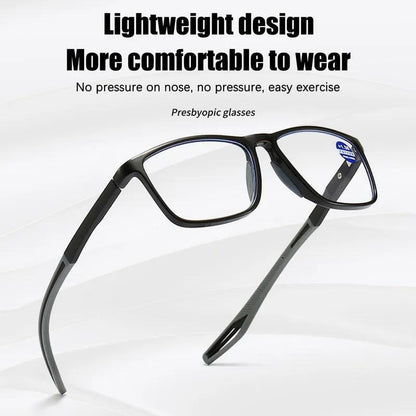 Men TR90 Anti-blue Light Square Reading Glasses Sport Lightweight Glasses New