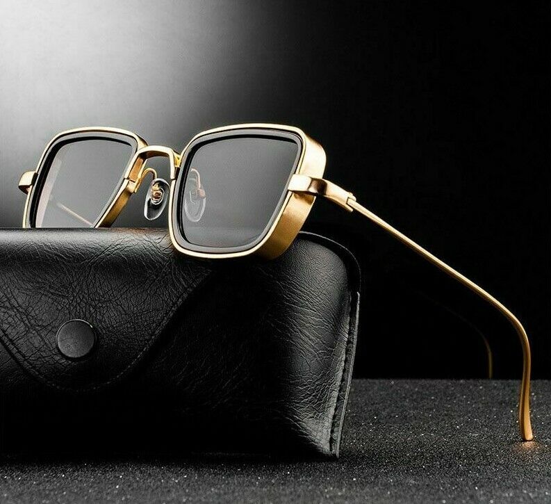 Vintage Steampunk Sunglasses Men Retro Metal Square Eyewear Trendy Fashion Shade