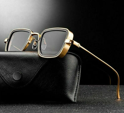 Vintage Steampunk Sunglasses Men Retro Metal Square Eyewear Trendy Fashion Shade