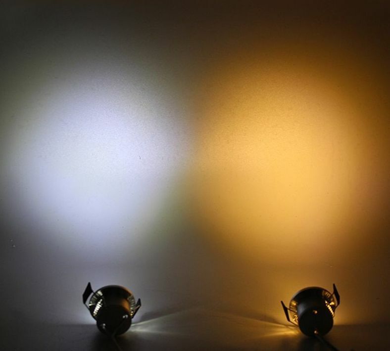 LED Mini Cabinet Downlights 12V Silvery White Black 1.5W 27mm Cut Hole Recessed