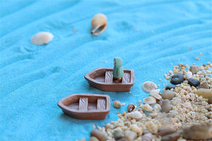 Miniature Assault Boat 2pcs Assembly Model Moss Craft Micro Landscape Decoration
