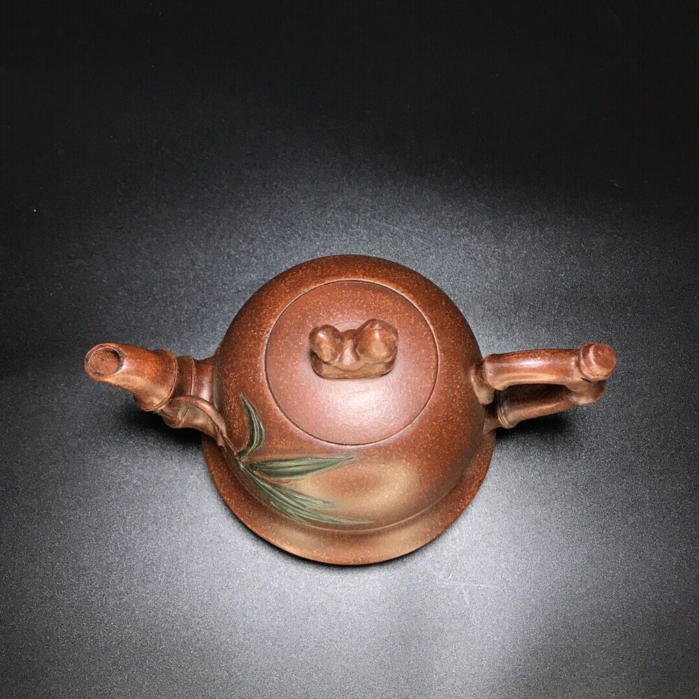 vintage chinese yixing purple clay teapot zisha ceremony carving Collectible art