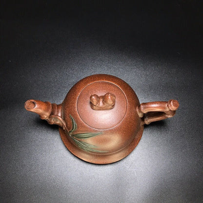 vintage chinese yixing purple clay teapot zisha ceremony carving Collectible art