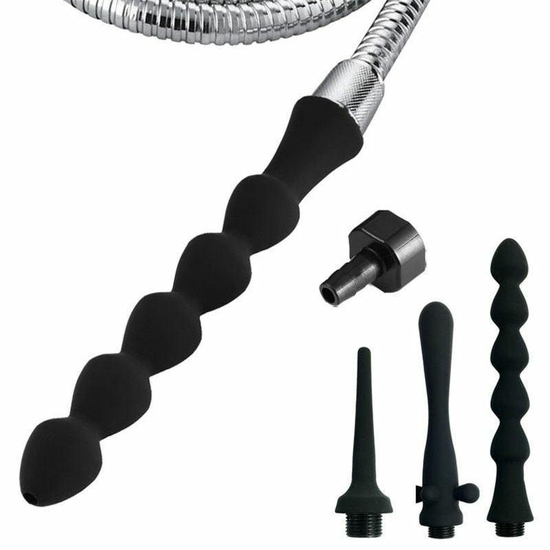 Shower Nozzle Silicone Enema Healthy Rectal Anal Syringe Douche System Vaginal