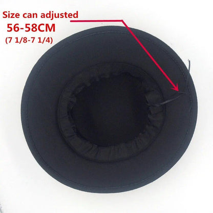 Flat Top Hat Wool Pork Pie Boater Fashion for Men Women Wide Brim Gambler Hat