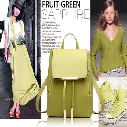 New Women's PU Leather Satchel Shoulder Backpack School Rucksack Bags Travel