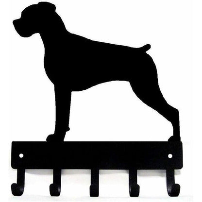 Boxer (Natural Ears) Dog Key Rack Hanger Wall Mounted Hook Up Pendant Wall Art
